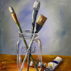 Paint Brushes in a Jar - Painting Tutorial
