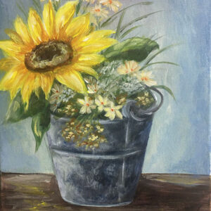 Sunflower in a Bucket - Painting Tutorial