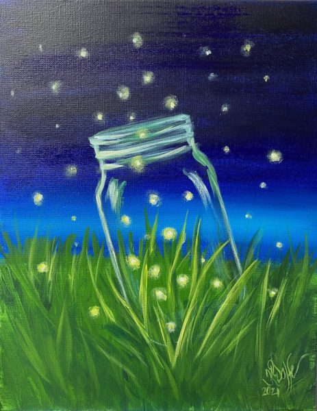 watercolor paint pallet - catching fireflies