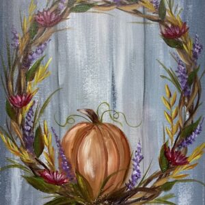 Floral Pumpkin Fall Wreath - Painting Tutorial