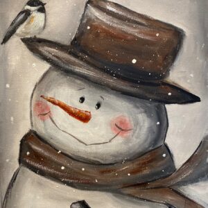 Rustic Snowman and Chickadee - Painting Tutorial