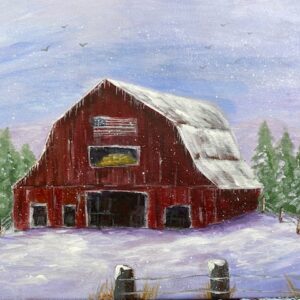 Winter Flag Barn - Painting Tutorial
