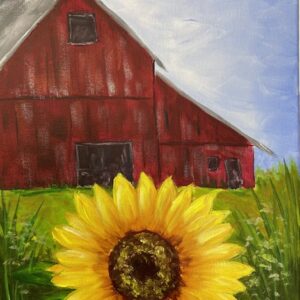 Barn and Sunflower - Painting Tutorial
