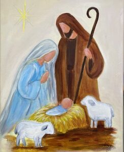 Manger Scene with Sheep - Painting Tutorial